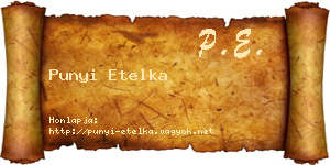 Punyi Etelka névjegykártya